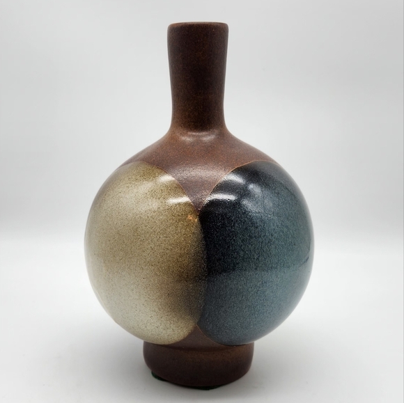 MCM Robert Maxwell "Full Moons" Blue White Eclipse Pottery Craft Vase / Decanter - Picture 1 of 8